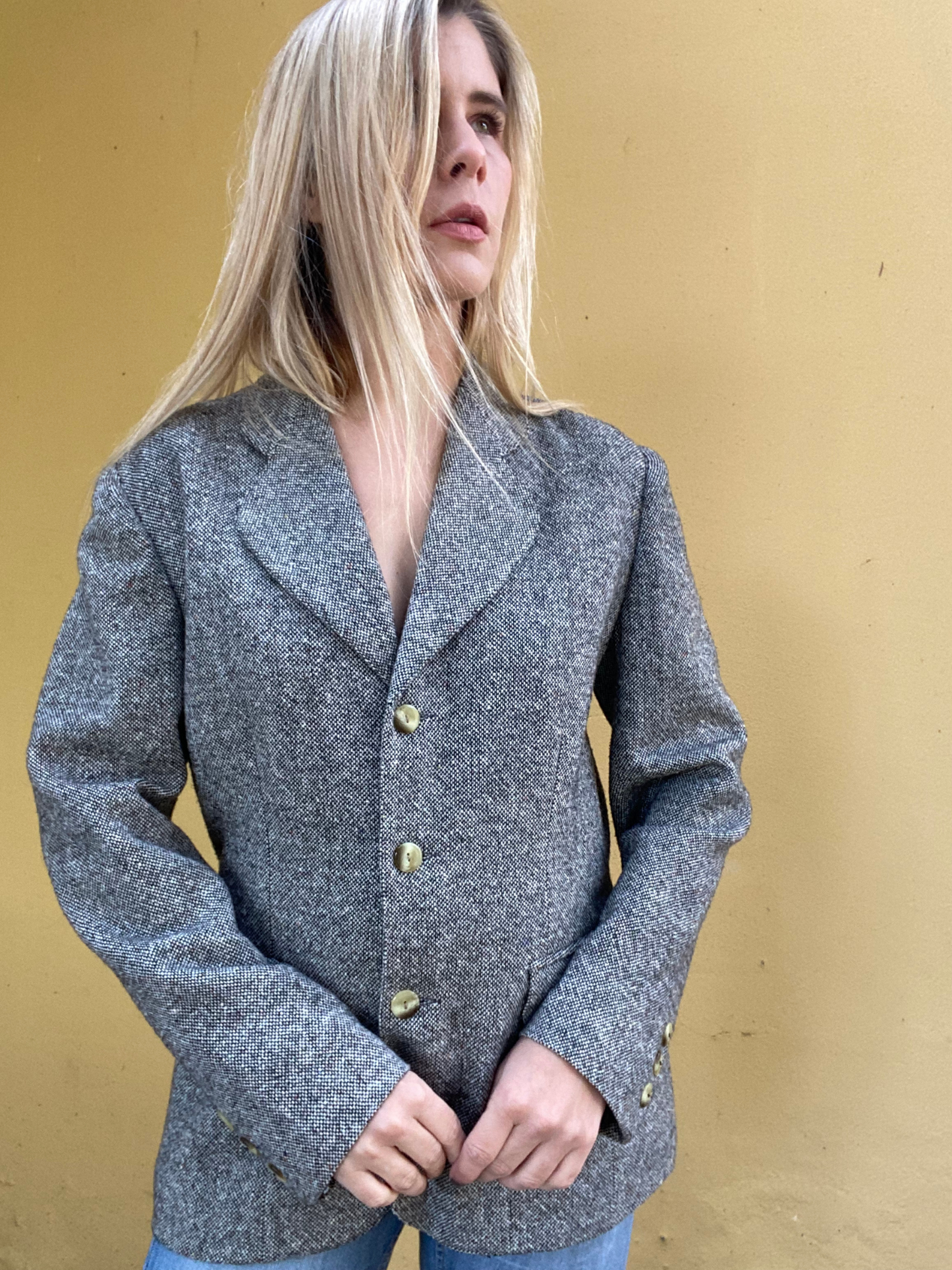Vintage grey speckled blazer