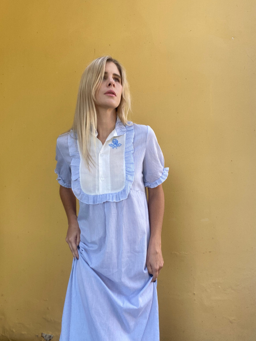 Blue / white vintage nightie/ dress