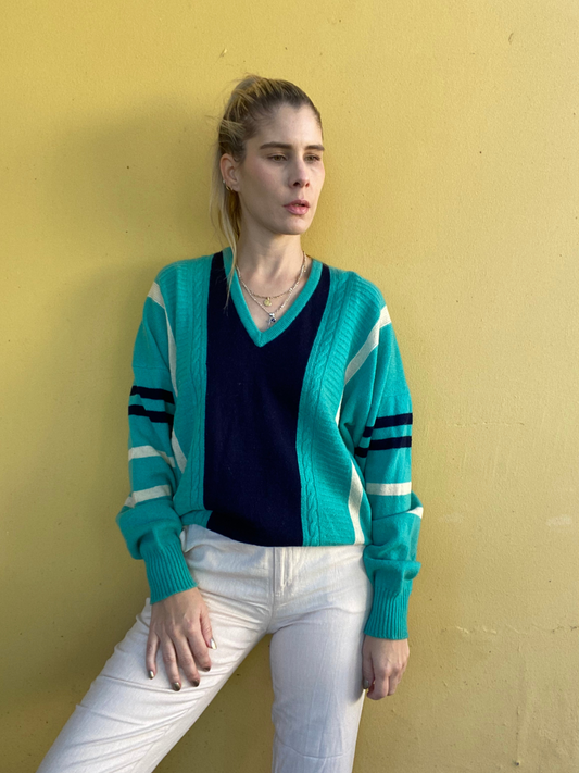 Vintage sport teal / navy PRINGLE jersey