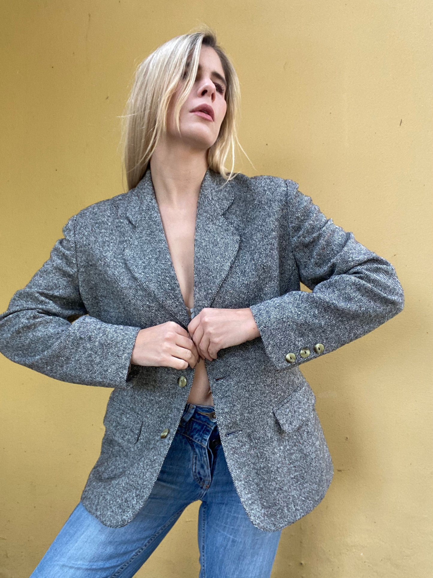 Vintage grey speckled blazer