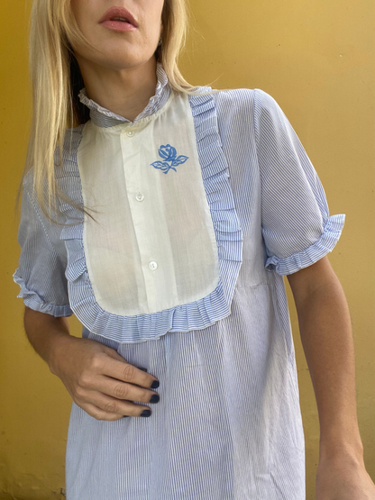 Blue / white vintage nightie/ dress