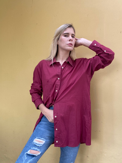 CHRISTIAN DIOR burgundy shirt