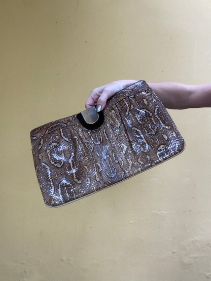 RONORA vintage snakeskin clutch bag