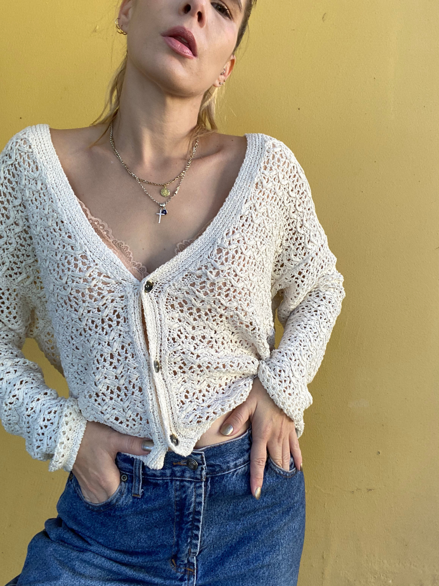 MANGO crochet cardigan