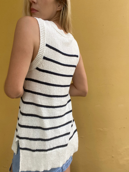 Country Road stripe sleeveless jersey
