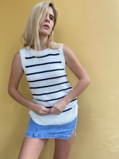 Country Road stripe sleeveless jersey