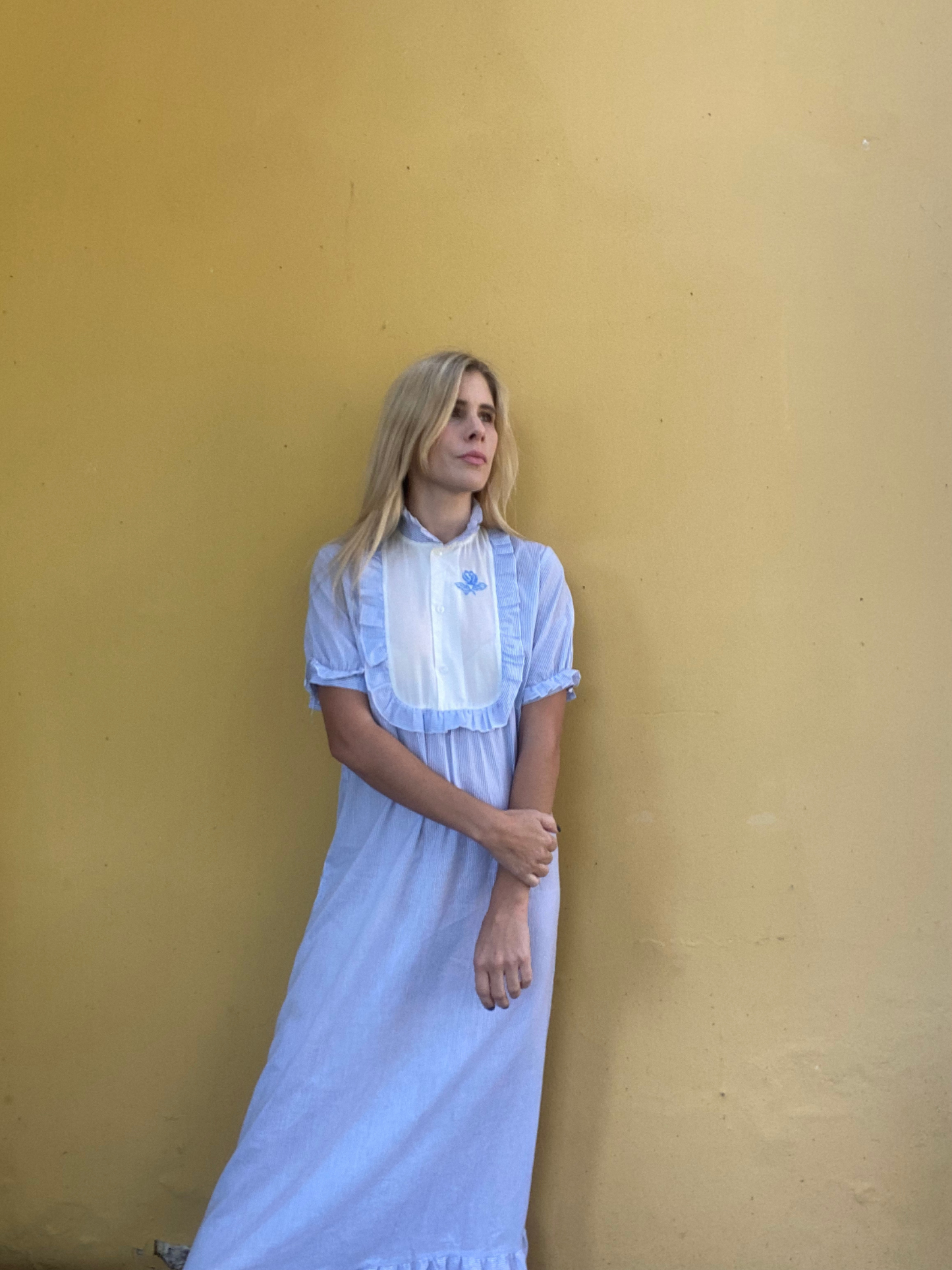 Blue / white vintage nightie/ dress