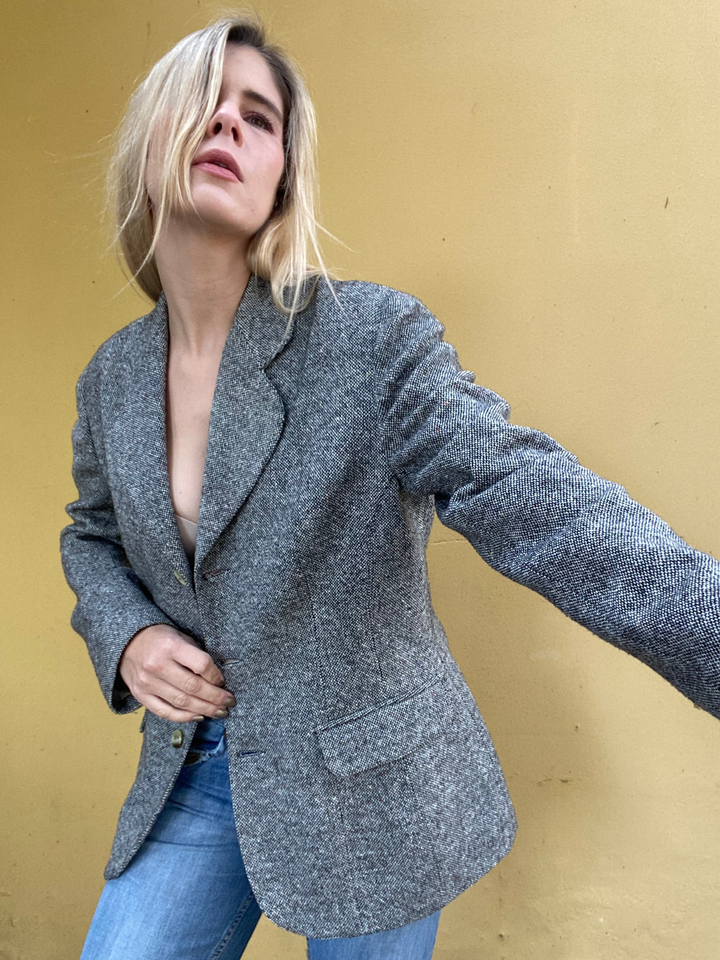 Vintage grey speckled blazer