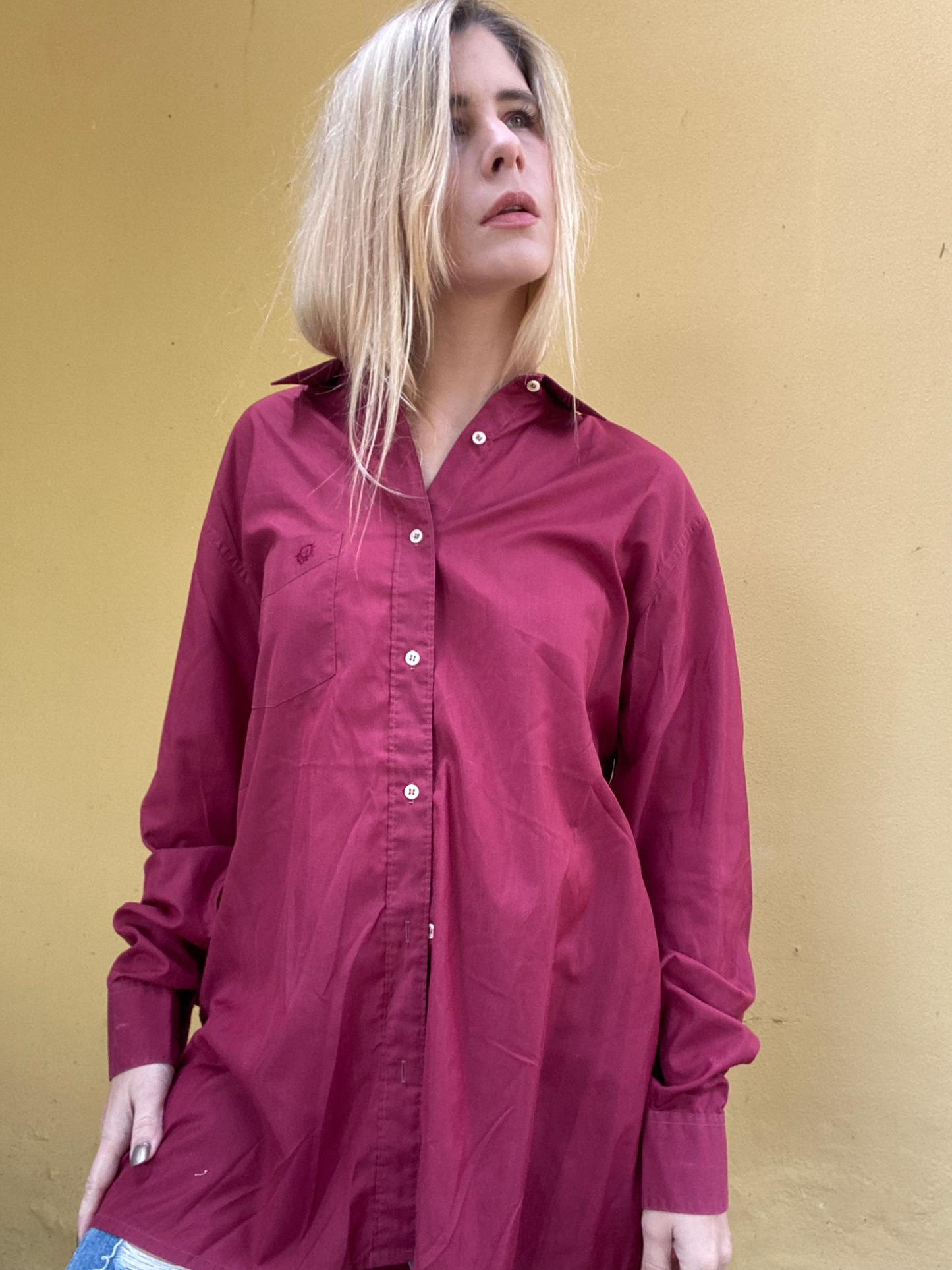 CHRISTIAN DIOR burgundy shirt