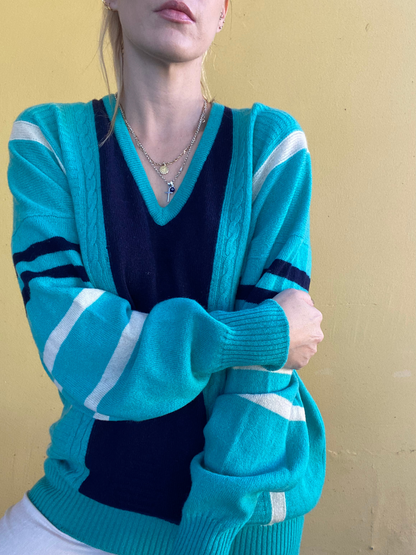 Vintage sport teal / navy PRINGLE jersey