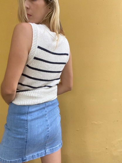 Country Road stripe sleeveless jersey