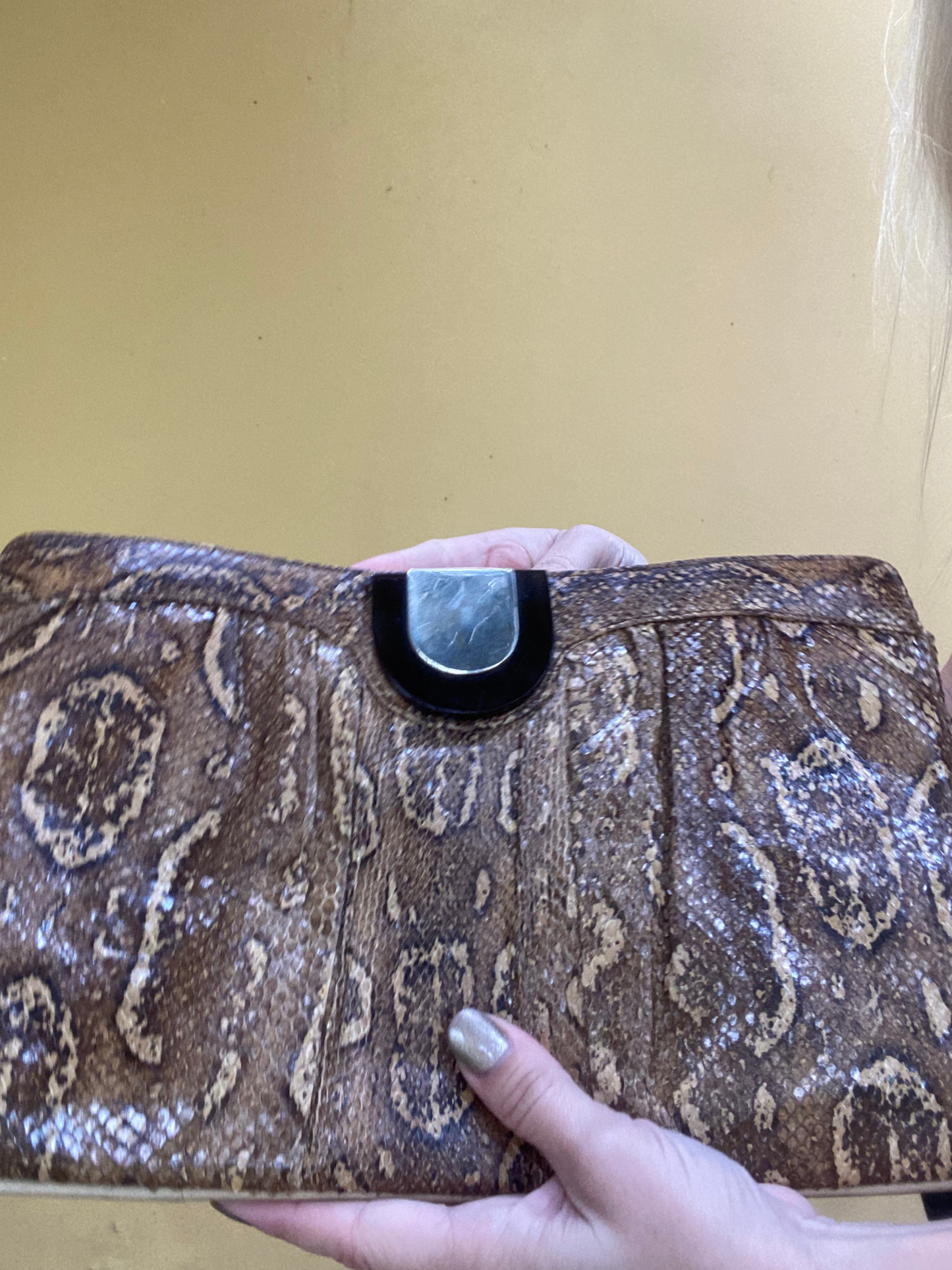 RONORA vintage snakeskin clutch bag