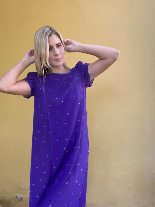 Jody California purple crossover dress
