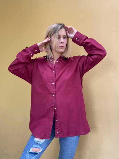 CHRISTIAN DIOR burgundy shirt