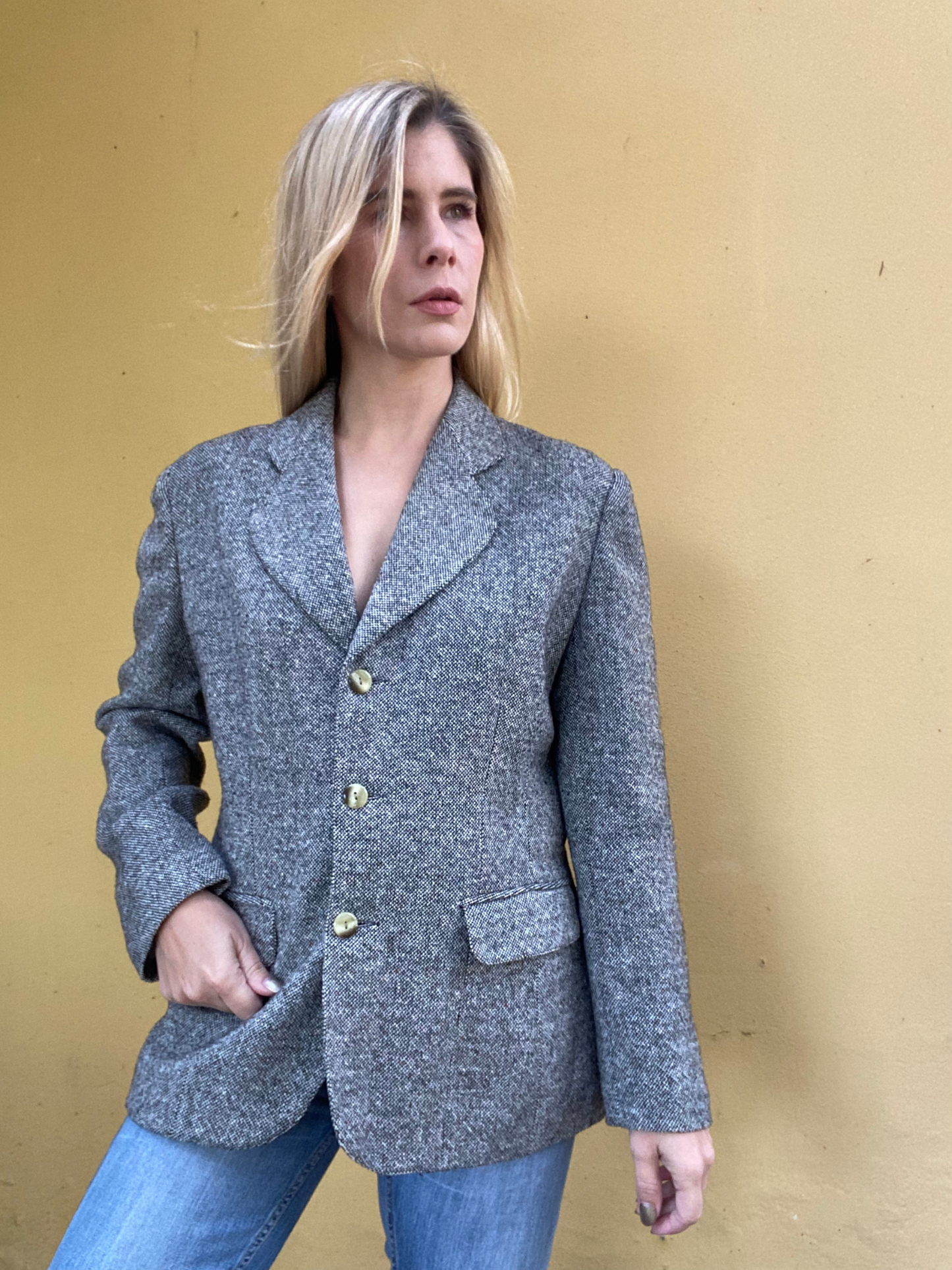 Vintage grey speckled blazer