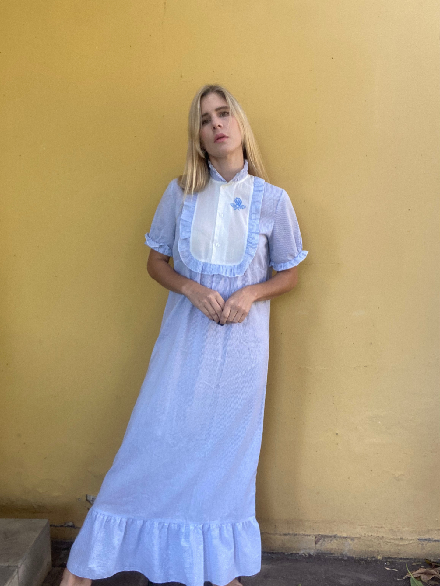 Blue / white vintage nightie/ dress