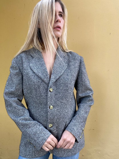 Vintage grey speckled blazer