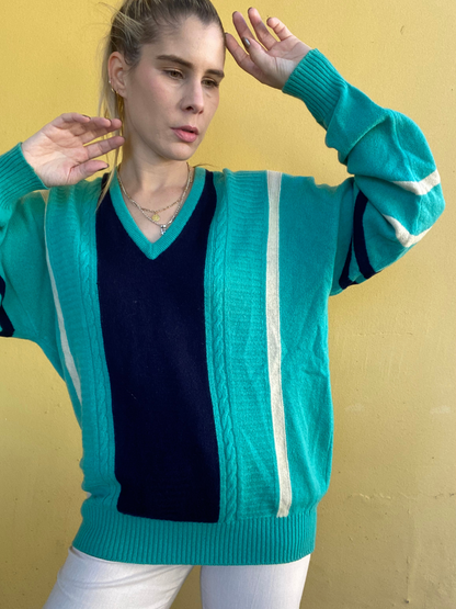 Vintage sport teal / navy PRINGLE jersey