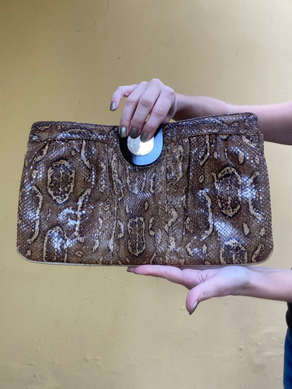 RONORA vintage snakeskin clutch bag