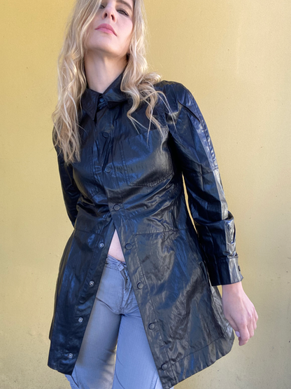 ZARA faux leather black dress