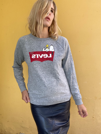 Peanuts x LEVI collab grey crew neck