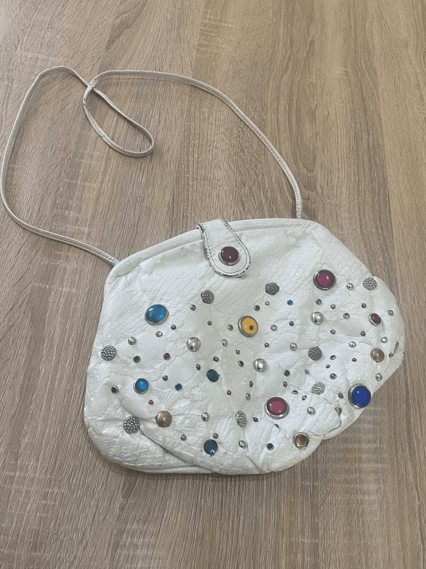 Vintage white bag with gems attached