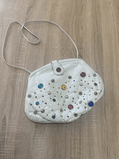 Vintage white bag with gems attached