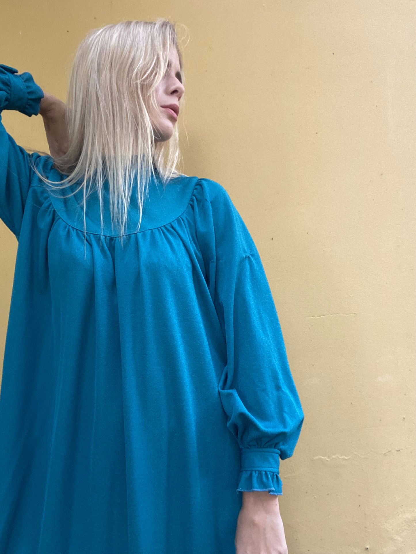 Emerald vintage high neck dress