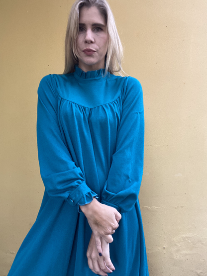Emerald vintage high neck dress