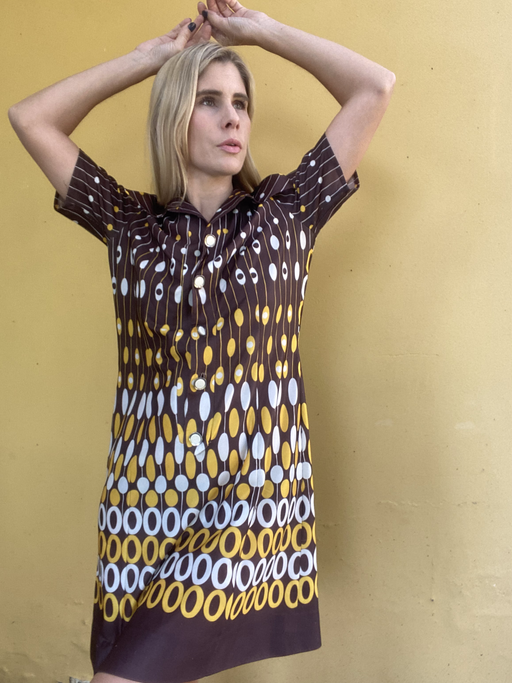 Jane Lanford retro style print dress